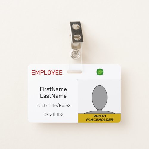 Plain Staff Member ID Badge