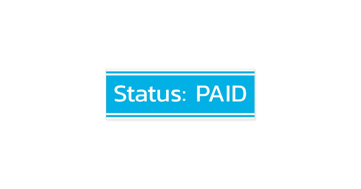 Plain "Status PAID" Rubber Stamp Zazzle