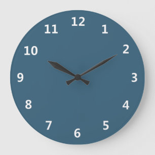 Plain Steel Blue Large Clock