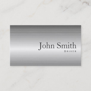 Plain Steel Metal Driver Business Card