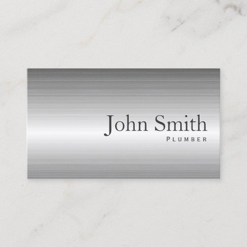 Plain Steel Metal Plumber Business Card