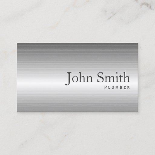 Customizable Plain Steel Metal Plumber Business Card