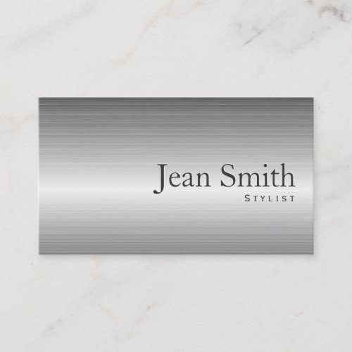 Plain Steel Metal Stylist Business Card