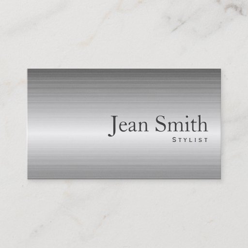 Customizable Plain Steel Metal Stylist Business Card