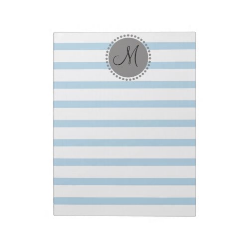 Plain Stripes Pattern Memo Monogram Notepad