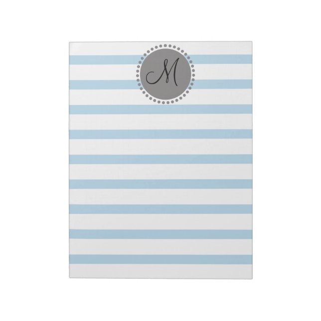 Plain Stripes Pattern Memo Monogram Notepad (Rotated)