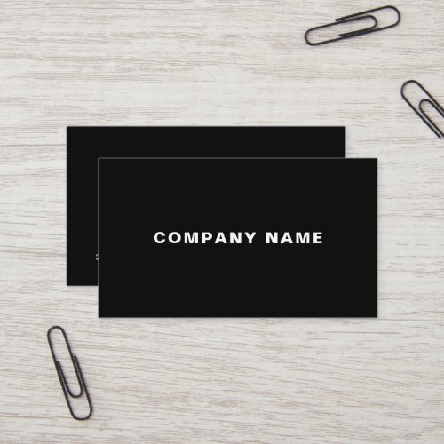 Plain Stylish Minimalist Modern Black Professional Business Card