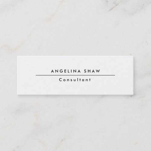 Plain Stylish Skinny White Professional Creation Mini Business Card