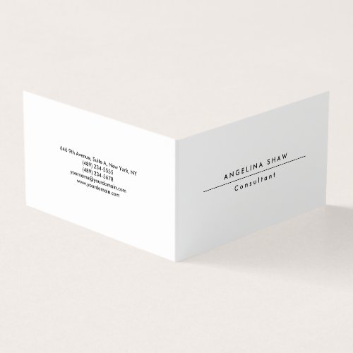 Plain Stylish White Professional Creation Business Card
