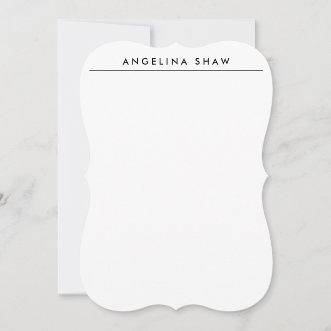 Plain Stylish White Professional Creation Note Card (Front)