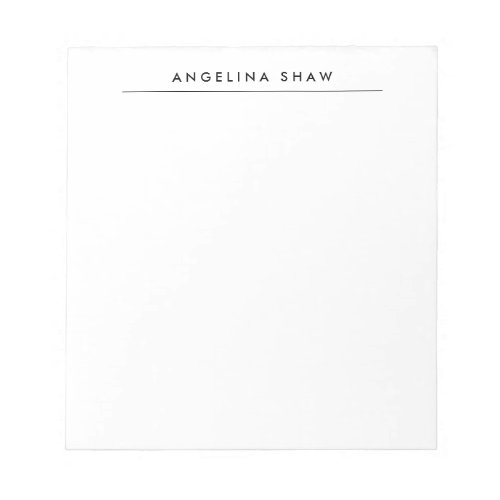 Plain Stylish White Professional Creative Notepad