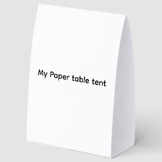Plain table paper table tent