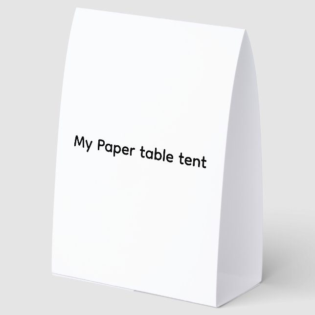 Plain table  paper table tent  (Front)