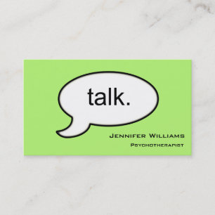 Plain Talk Psychotherapist Modern Business Card