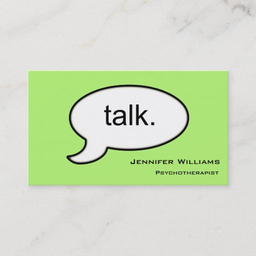 Customizable Plain Talk Psychotherapist Modern Business Card