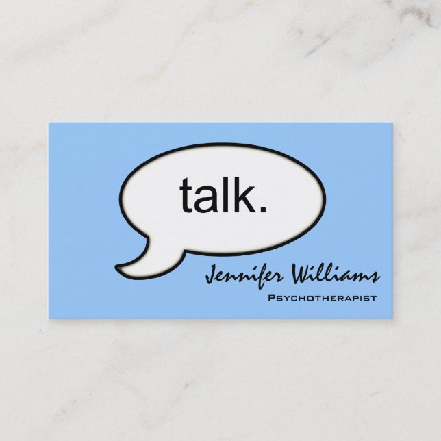 Plain Talk Psychotherapist Modern Business Card (Front)