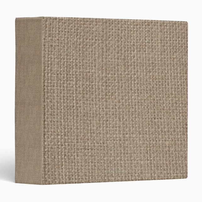 Plain tan burlap background template 3 ring binder (Front/Spine)