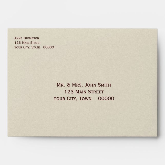 Plain Tan Linen Look Envelope (Front)