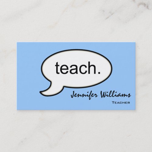 Plain Teacher Teaching Modern Business Card