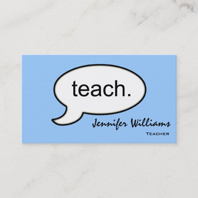 Plain Teacher Teaching Modern Business Card (Front)