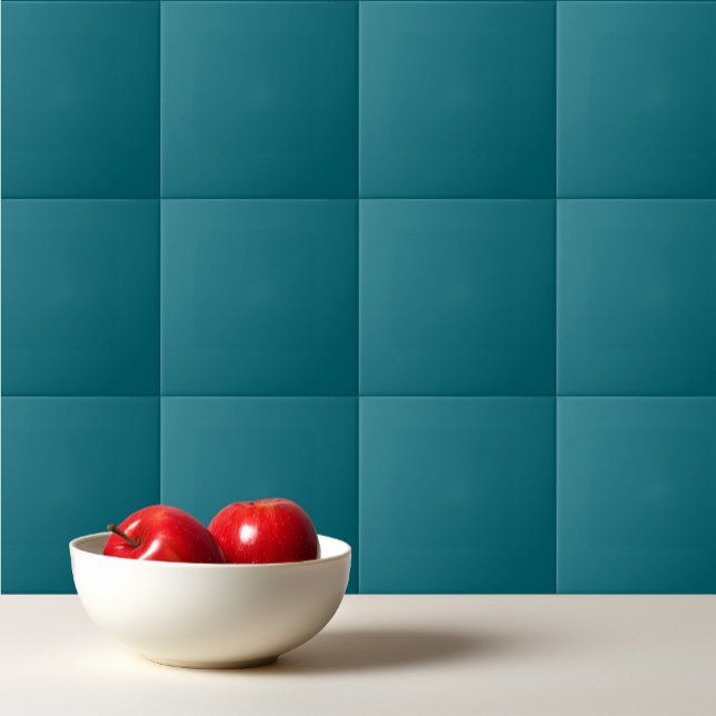 Plain teal dark Caribbean blue water Ceramic Tile (Creator Uploaded)