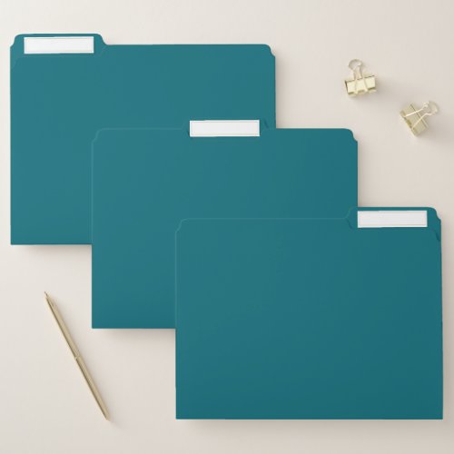 Plain teal dark Caribbean blue water File Folder