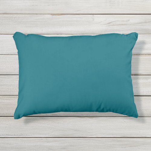 Plain teal dark Caribbean blue water Outdoor Pillow