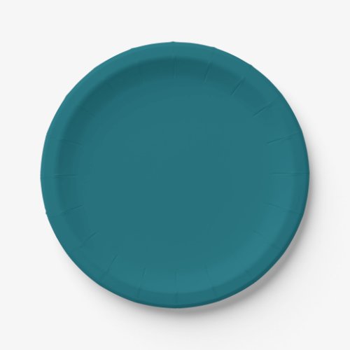 Plain teal dark Caribbean blue water Paper Plates