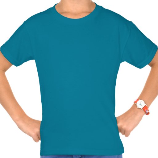 Plain Teal Girls' Basic Hanes Tagless T-Shirt | Zazzle