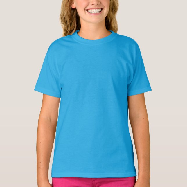 Plain Teal Girls' Basic T-Shirt (Front)