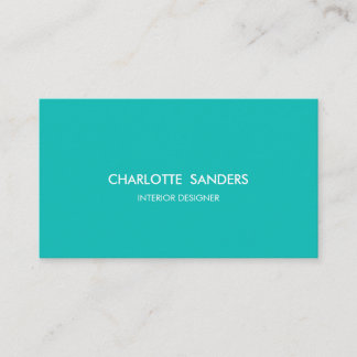 Plain teal minimalist luxury business card
