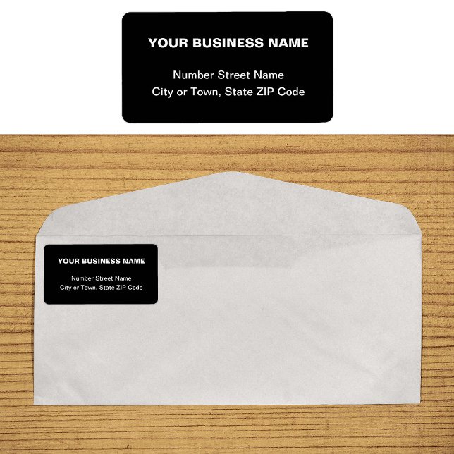 Plain Text Black Business Address Label (Plain text black business address label on envelope)