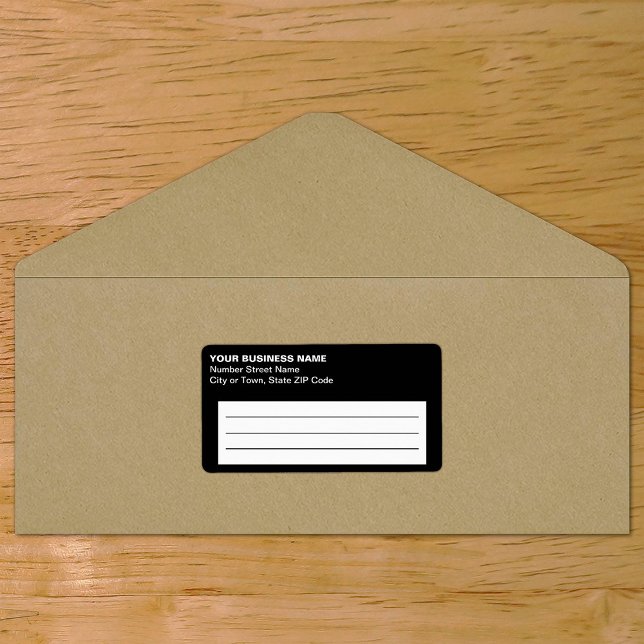 Plain Text Black Business Shipping Label (Plain text black business shipping label on envelope)