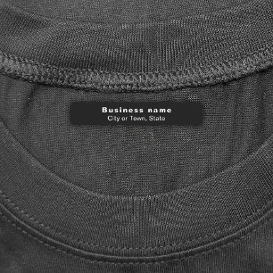 Plain Text Brand Name on Black Rectangle Iron On Labels