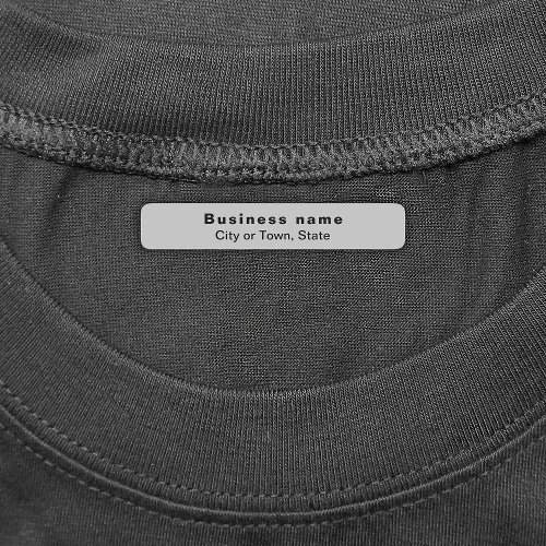 Plain Text Brand Name on Gray Rectangle Iron On Labels