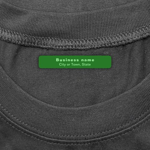 Plain Text Brand Name on Green Rectangle Iron On Labels