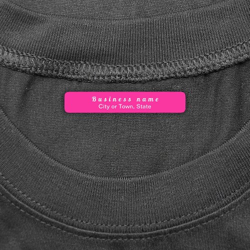 Plain Text Brand Name on Pink Rectangle Iron On Labels