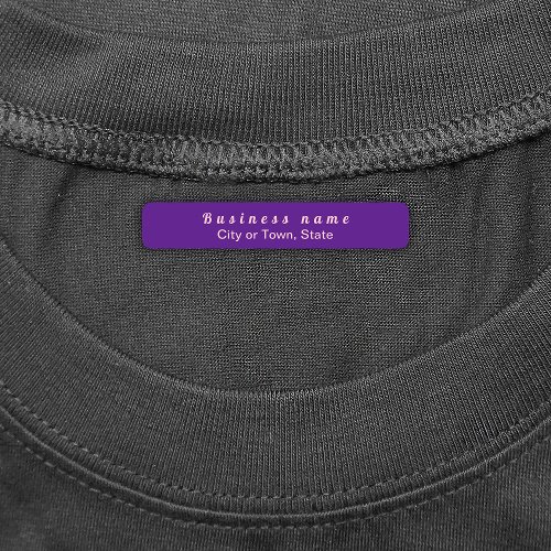 Plain Text Brand Name on Purple Rectangle Iron On Labels