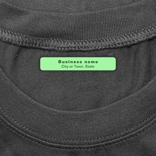 Plain Text Brand on Light Green Rectangle Iron On Labels