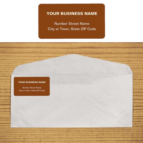 Plain Text Brown Business Address Label