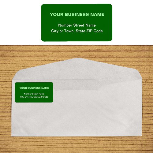 Plain Text Green Business Address Label