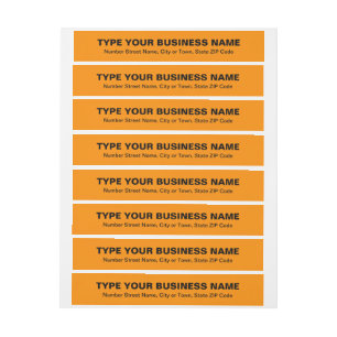 Plain Text Orange Business Wrap Around Address Label