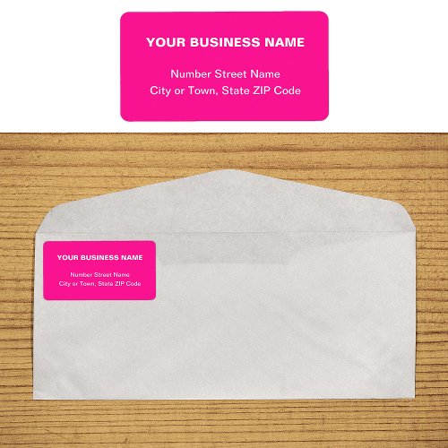 Plain Text Pink Business Address Label