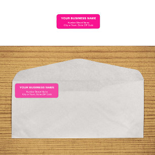 Plain Text Pink Business Return Address Label