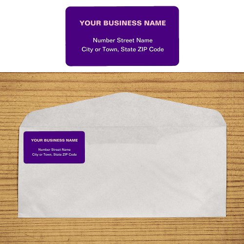 Plain Text Purple Business Address Label