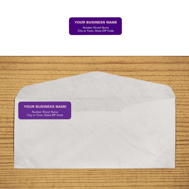 Plain Text Purple Business Return Address Label (Plain text purple business return address label on envelope)