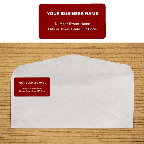 Plain Text Red Business Address Label