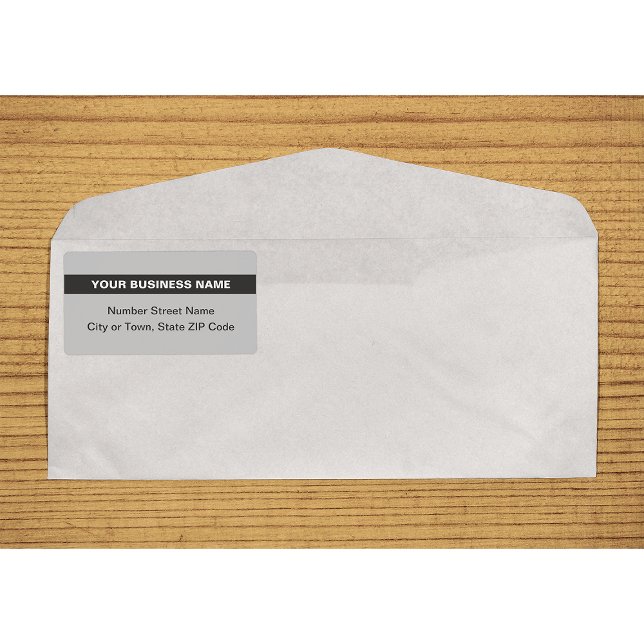 Plain Text With Highlight Gray Shipping Label (Plain text gray shipping label with your highlighted business name on envelope)