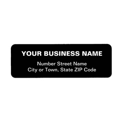 Plain Texts Black Business Return Address Label