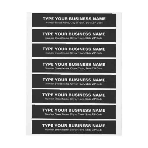 Plain Texts Black Business Wrap Around Address Label